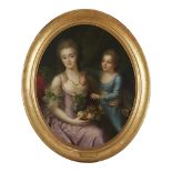 ATTRIBUTED TO ARMAND VINCENT DE MONTPETIT (FRENCH 1713-1800) PORTRAIT OF A MOTHER AND HER CHILD,