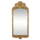 A Continental late Baroque carved and giltwood mirror possibly Swedish, circa 1750 The plate