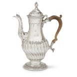 A George III sterling silver coffeepot indistinct maker's mark *G, London, 1771-72 Baluster form