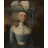 MANNER OF THOMAS GAINSBOROUGH (BRITISH 1727-1788) PORTRAIT OF A LADY WITH WITH A FEATHER HAT,