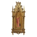 An Italian Gothic style painted and carved giltwood altarpiecelate 19th/early 20th century Sold