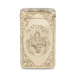 A Victorian golden onyx-mounted engraved 14-karat gold vesta case with strike likely American,