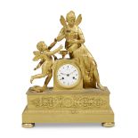 An Empire ormolu figural mantel clock of Cupid and PsycheClaude Gallé (French, 1759-1815), circa