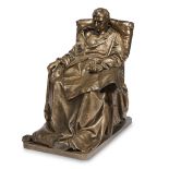 After Vincenzo Vela (Italian, 1820-1891) Last Days of Napoleon, circa 1867 Bronze, dark gold patina,