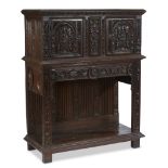 An Henri IV carved oak dressoir-credence likely Lyon, largely second half 16th century The two doors