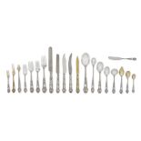 An extensive American sterling silver twenty-three flatware service for eighteen Tiffany & Co.,