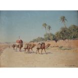 PAUL JEAN BAPTISTE LAZERGES (FRENCH 1845-1902) THE CARAVAN IN THE DESERT Signed and dated 'Paul