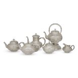 An American sterling silver six-piece tea and coffee service Whiting Mfg. Co., North Attleboro,