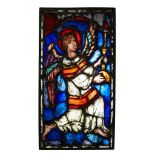 Two large Continental late Gothic stained glass panels 16th/17th century The first depicting God the
