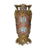 A Louis XV style ormolu-mounted Chinese famille verte porcelain vase the porcelain Kangxi, the