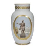 A Soviet porcelain vase "The Monument To Pushkin on Arts Square" Lomonosov State Porcelain