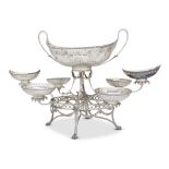 A fine George III sterling silver epergne Thomas Pitts, London, 1787 With central oval bowl engraved