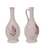 A pair of Soviet porcelain pink-decorated jugs Dmitrovsk Porcelain Factory, Dmitrovsk, after 1939