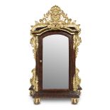 An Italian Baroque style carved giltwood and faux-grain painted vitrine 20th century H: 27 3/4, W: