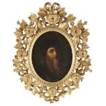 AFTER LEONARDO DA VINCI (ITALIAN 1452-1519) SELF-PORTRAIT Oil on board Oval 8 5/8 x 7 in. (21.9 x