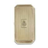 A Tiffany & Co. 14-karat gold armorial stamp boxmarked Tiffany & Co., circa 1920 Canted rectangular,