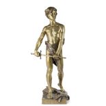 After François-Raoul Larche (French, 1860-1912) David, late 19th century Bronze, signed in cast "
