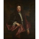 MANNER OF SIR PETER LELY (BRITISH 1618–1680) PORTRAIT OF A GENTLEMAN WITH A RED CAPE, THREE-