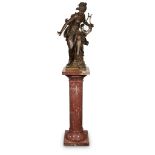 After Albert-Ernest Carrier-Belleuse (French, 1824-1887) La Melodie, 19th century Bronze, parcel-