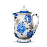 A Soviet porcelain hot water pot "Blue Flowers" Lomonosov State Porcelain Manufactory, Leningrad,