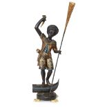 A Venetian polychromed figure of a gondolier 19th century The feet later replacements. H: 33 1/2 in.