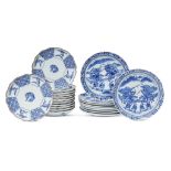 Two sets of Japanese export porcelain plates 19th century Comprising nine 'Samurai' plates and