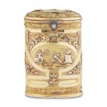 A Continental rose-cut diamond-set two color 20-karat gold etui possibly Swiss, circa 1800 Maker's