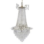 An Empire style giltmetal and cut-glass chandelier early 20th century H: 38, Dia: 21 in. (approx.)
