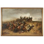 ADOLF SCHREYER (GERMAN 1828–1899) ATTACK OF THE HUNGARIAN CAVALRY Signed and dated 'Adolph