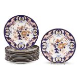 A set of eleven Royal Crown Derby 'Imari' plates with Royal association first quarter 19th century
