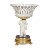 A Sèvres style parcel-gilt bisque figural centerpiece bowl 19th century The basket a contemporaneous