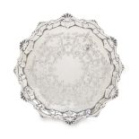 A George III sterling silver footed salver Thomas Hannan & John Crouch, London, 1766-67 The center