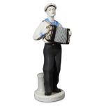 A Soviet porcelain group "Sailor Playing an Accordion" "Progress" group (Lenartprogress), Leningrad,