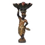 A Venetian polychromed figural jardinière 19th century H: 35, W: 15 3/4 in PROVENANCE: Property of a