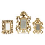 A collection of six rectangular Florentine frames 19th and 20th centuries All now fitted with custom