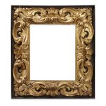 A large Florentine carved giltwood frame 19th century The verso with a partial label from the