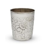 A German silver beaker Cornelius Poppe, Augsburg, first quarter 18th century Overall chased and