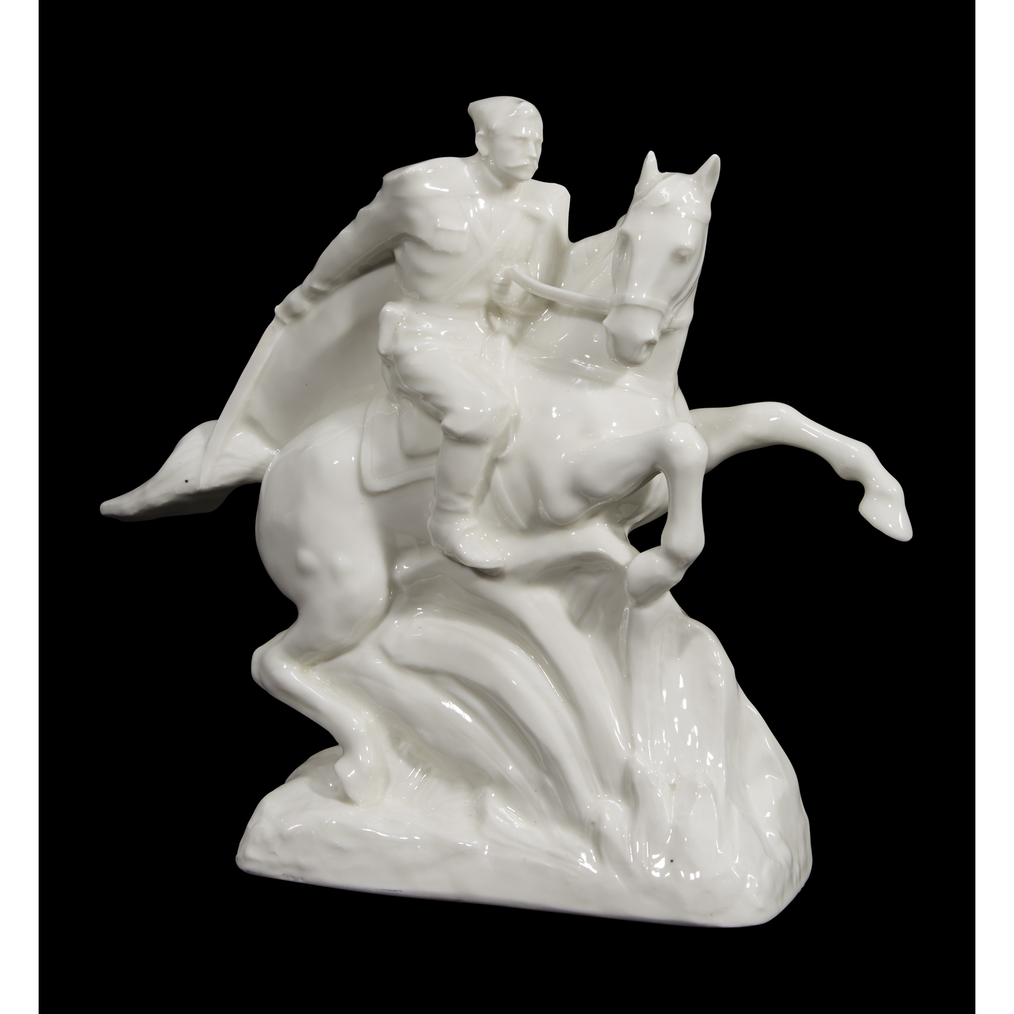 A Soviet porcelain group "Civil War Hero Vasilii Chapaev on Horseback" Lomonosov State Porcelain