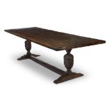 An impressive Baroque Revival walnut refectory table 19th century H: 29, L: 108, W: 35 1/2 in.