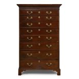 A George III figured mahogany ship's chest of drawers circa 1790 The moulded rectangular top above a