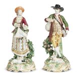 A pair of Derby porcelain figures of a shepherd and shepherdess 18th/early 19th century century Each