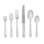 A French sterling silver six-piece flatware service for twenty-four Christofle, Paris, 20th