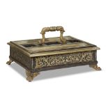 A Napoleon III ormolu-mounted boulle marquetry encrier mid 19th century Rectangular and with two