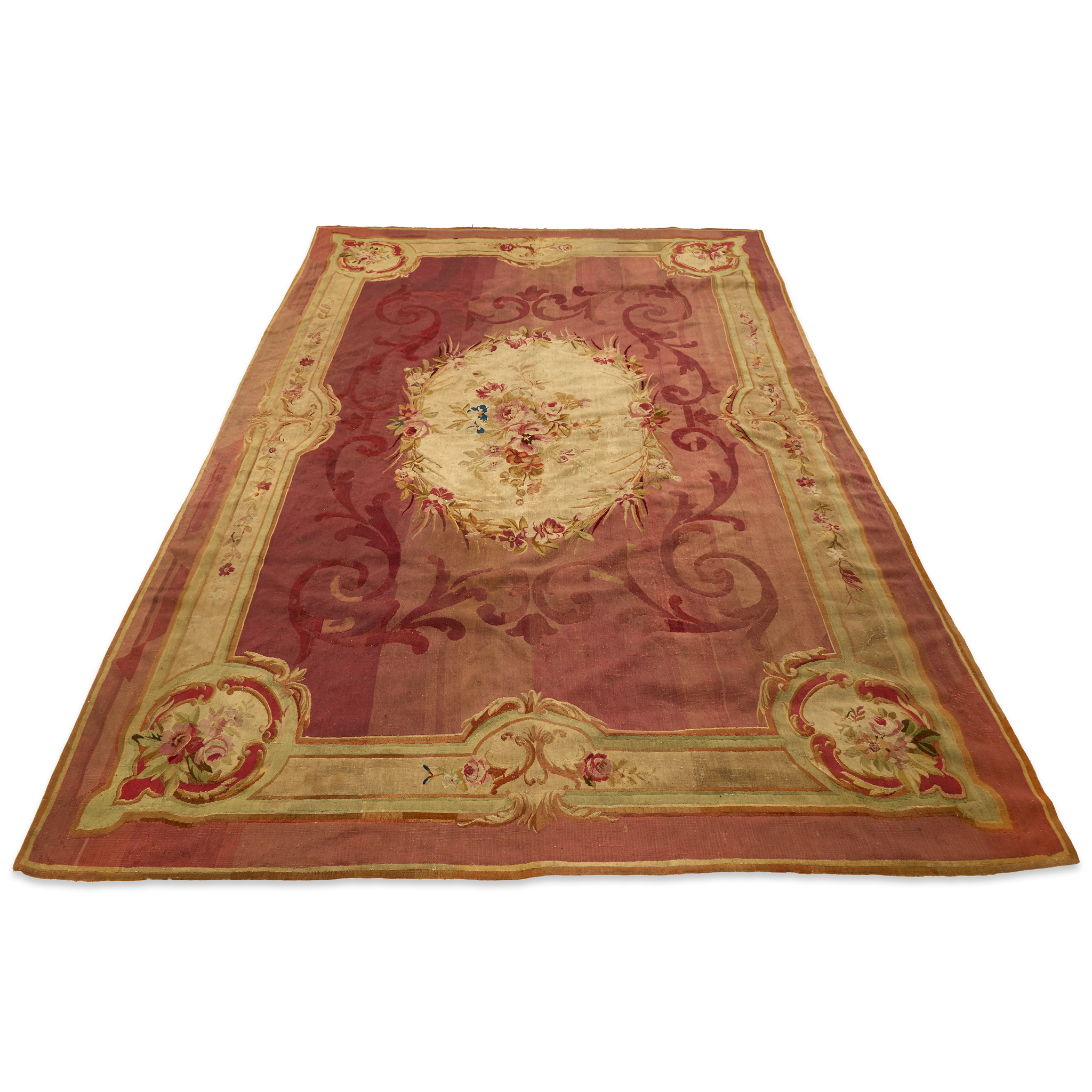 A Napoleon III Aubusson ruglate 19th century With modern lining. 10 ft. 9 in. x 7 ft. 3 in.