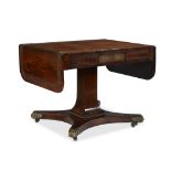 A Regency brass-inlaid rosewood sofa table second quarter 19th century With rectangular top with