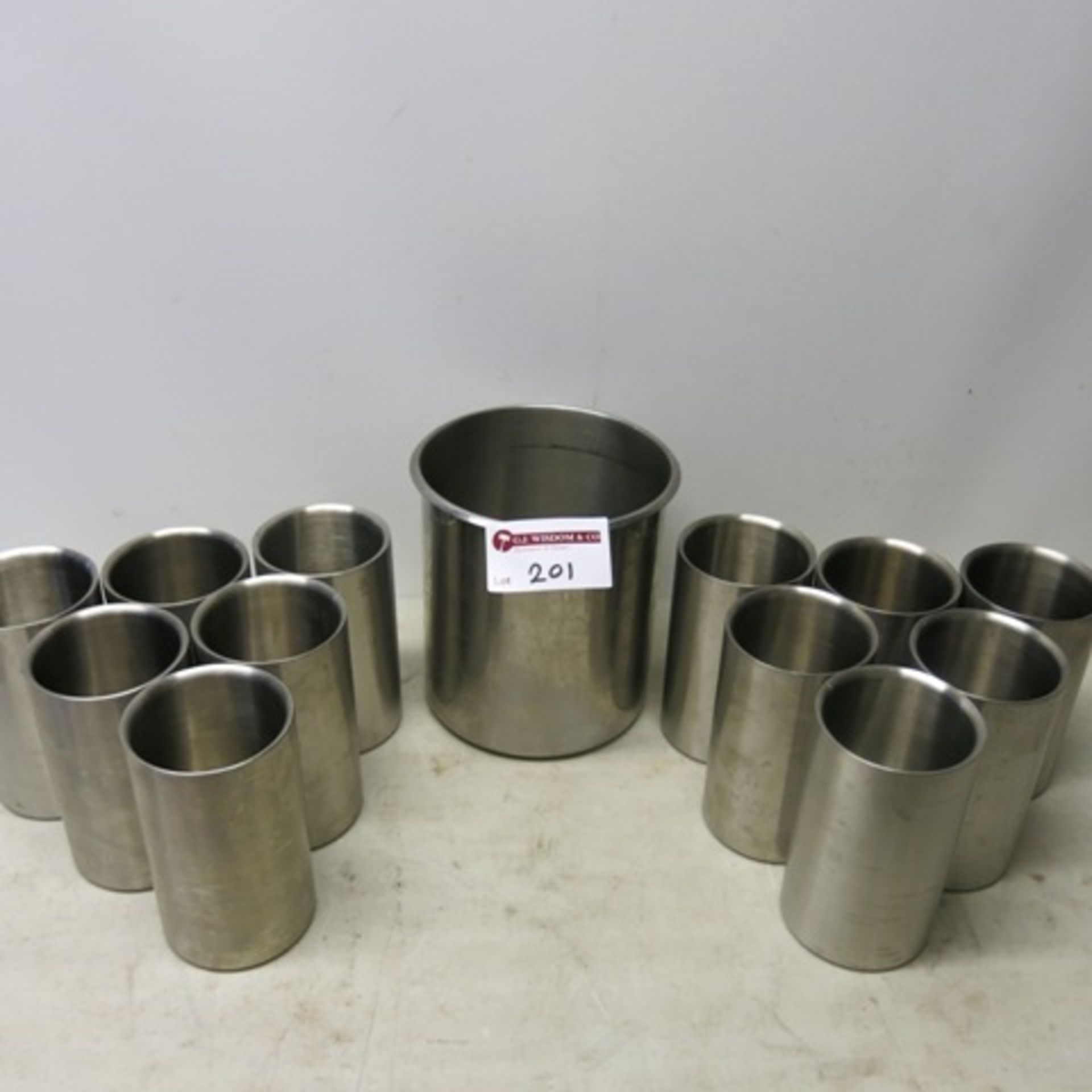 12 x Olympia Stainless Steel Wine Coolers & 1 x Large Ice Bucket