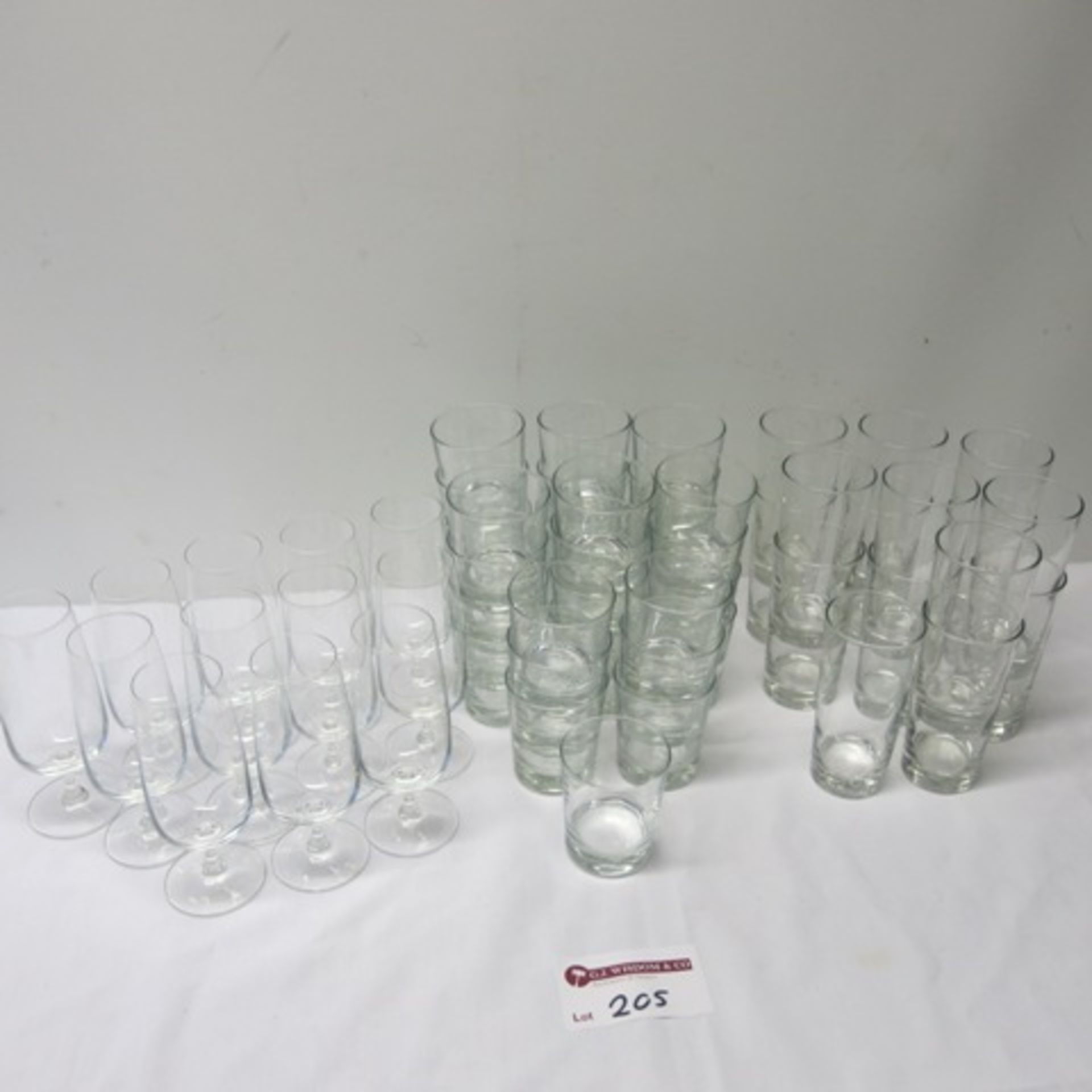 Lot of Restaurant Glasses to Include: 12 x Beer Glasses, 15 x Large Glasses & 31 x Tumbler Glasses