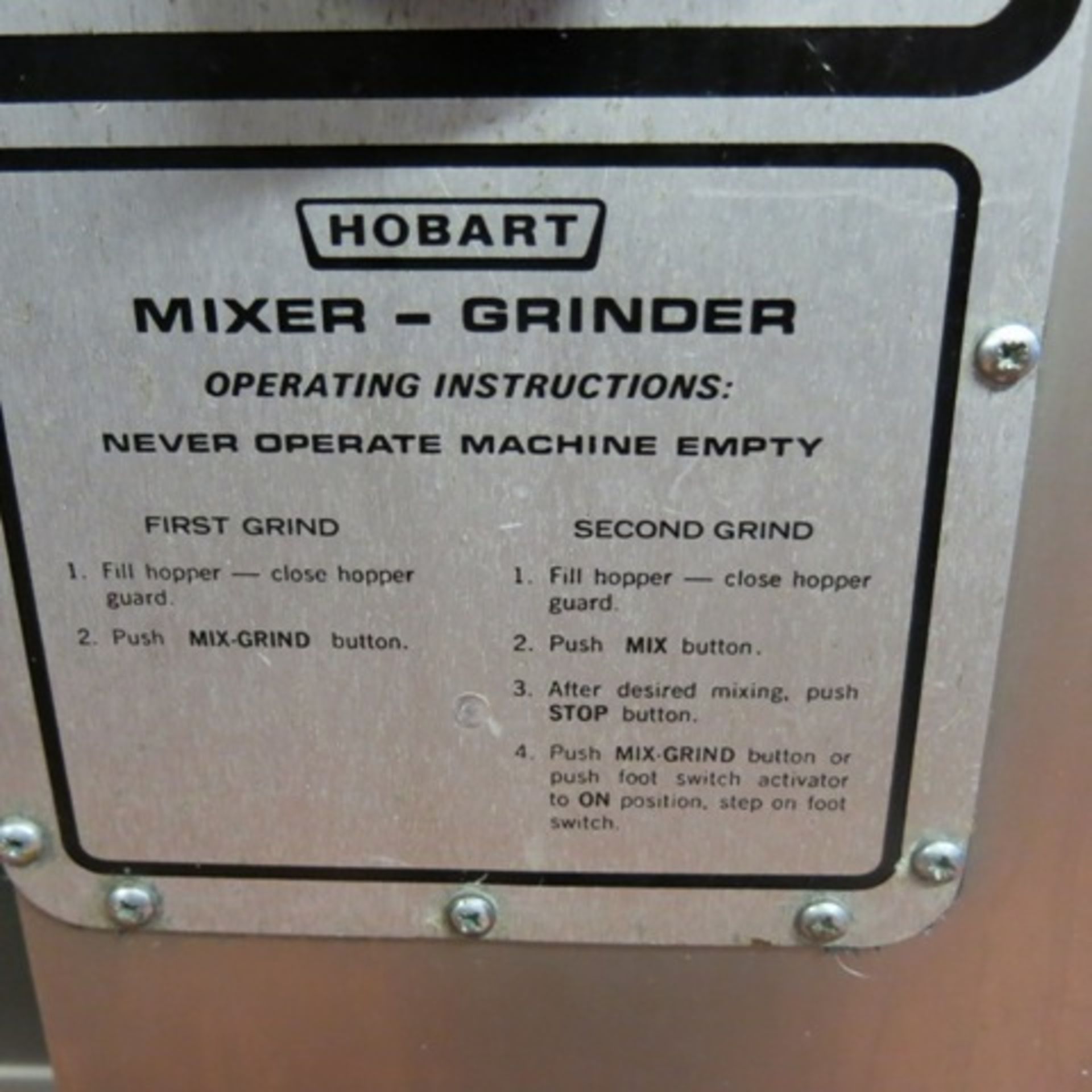 Hobart 4346 Commercial Mixer/Grinder on Frame & Castors, 3 Phase. Model 4346, S/N 27-028-654. With - Image 5 of 7