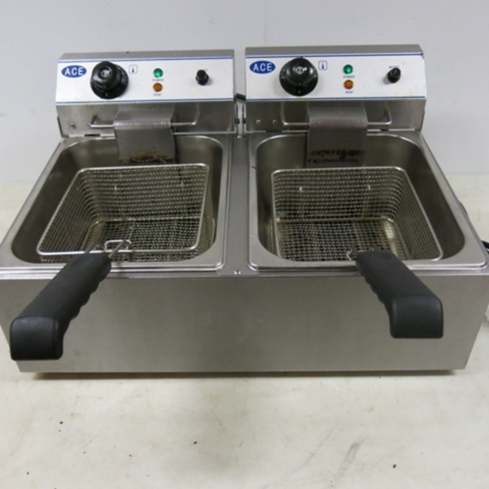 Ace Commercial Electric Twin Basket Deep Fat Fryer, Model AFD-10S, Capacity 10Lt + 10 Lt - Bild 4 aus 5