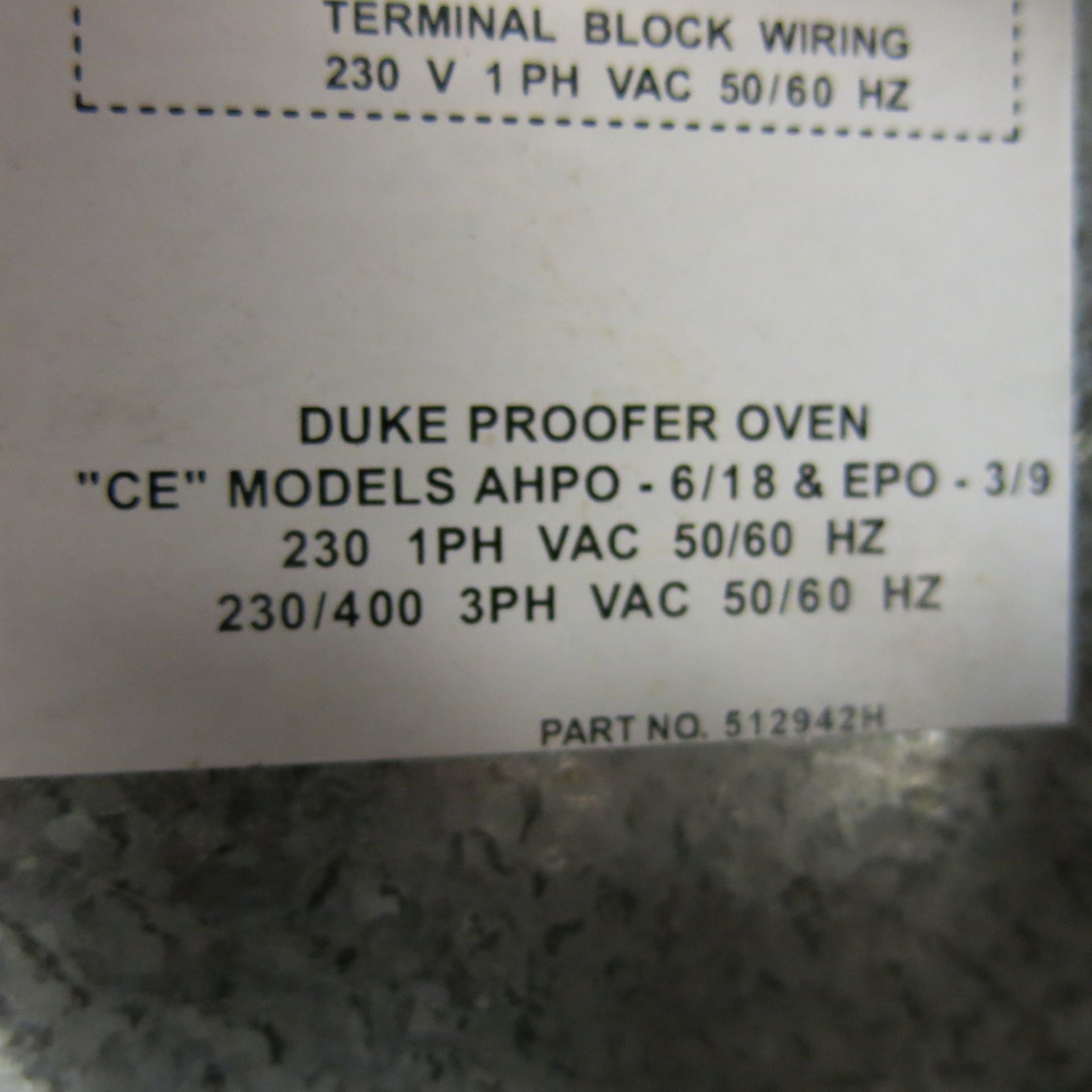Duke Stainless Steel Commercial 3 Rack Bakery Oven (3 Phase), Model AHPO-618, S/N 30-JEJB-0194, Over - Image 7 of 8
